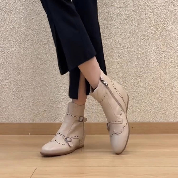 Women's Toe Invisible Elevated Flat Ankle Autumn Simple Boots