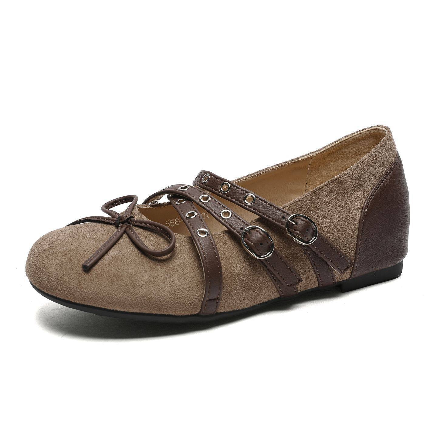 Women's Bow Height Increasing Insole Mary Jane Autumn Low-cut Pumps Ballet Men's Shoes