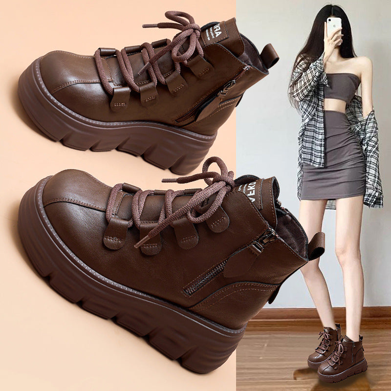 Women's Thicker Platform Height Increasing Insole Women's Cotton Shoes