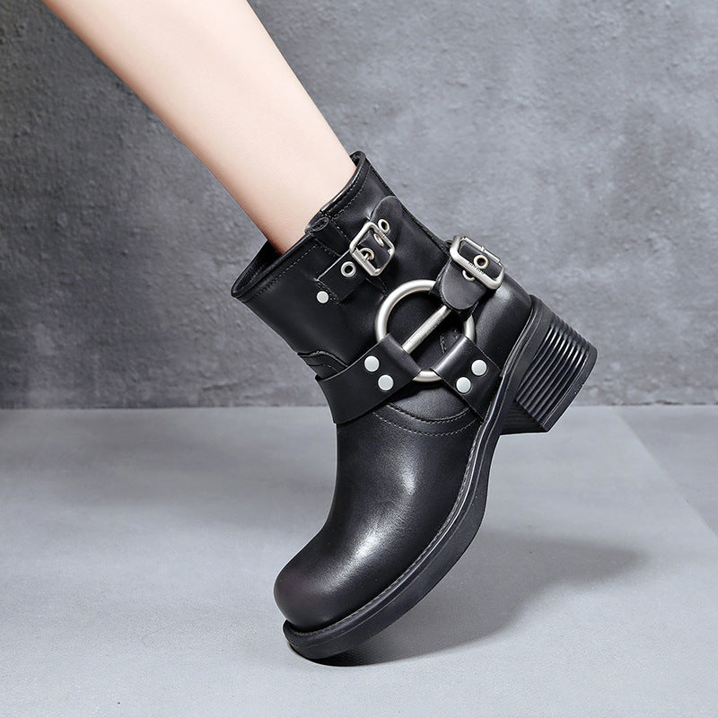 Women's Xu Short British Fashion Martin Women's Leather Boots