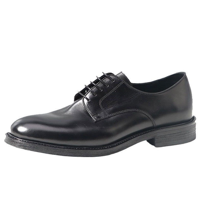 Men's Handmade Formal Round Toe Derby Genuine Soft Bottom Pure Men's Business Leather Shoes