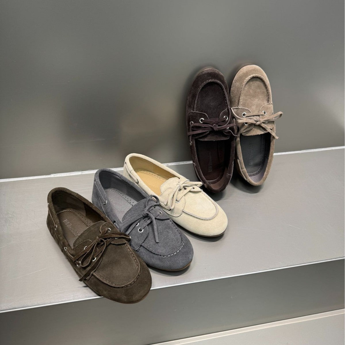 Women's Style Lace Up Round Toe Flat Slip-on Loafers