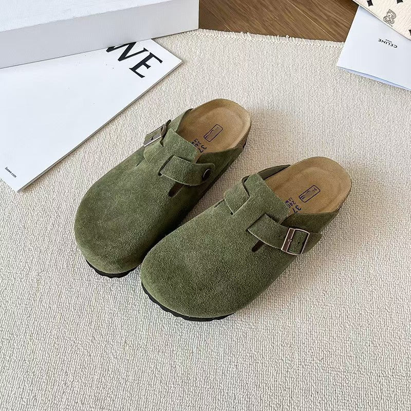 Women's & Men's Authentic Toe Box Thick Bottom Mulberry Cork Pure Thick-soles Slippers
