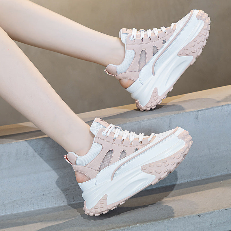 Women's Summer Platform Muffin Height Increasing Insole Genuine Sandals