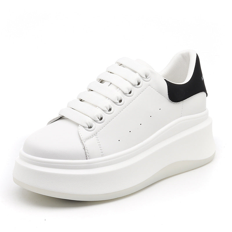 Women's Genuine Mcqueen For Autumn Invisible Elevated Platform Board Casual Shoes