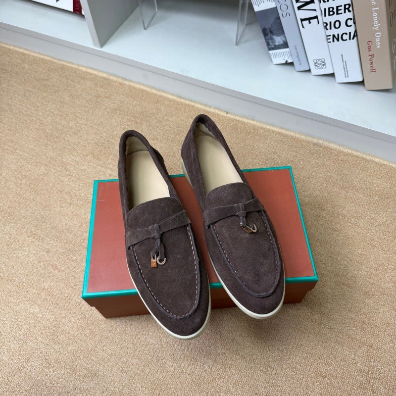 Women's One Pedal Tassel Lazybone Comfortable Heightened Single Loafers