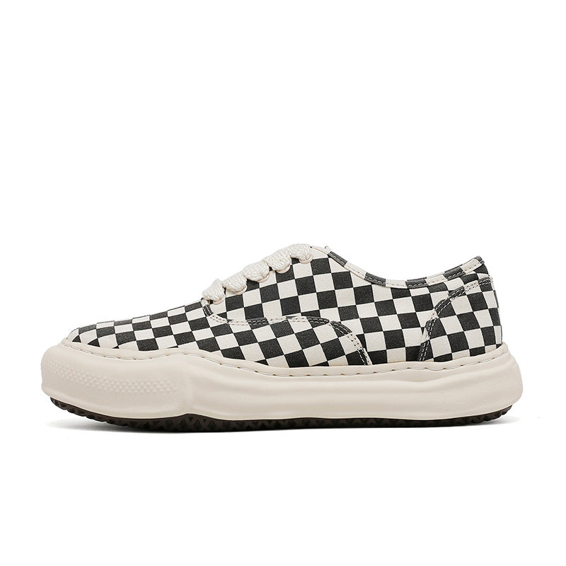 Women's & Men's Platform Chessboard Lattice Dissoed Low Top Men's Board Shoes