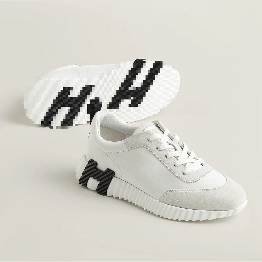 Women's & Men's White Thick-soled Couple Flat Breathable Running Women's Fashion Shoes