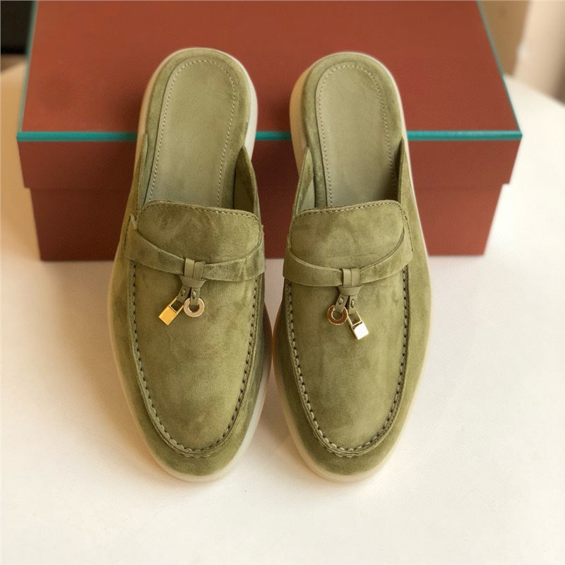 Women's Outer Wear Fashion Genuine Flat Mules Slippers