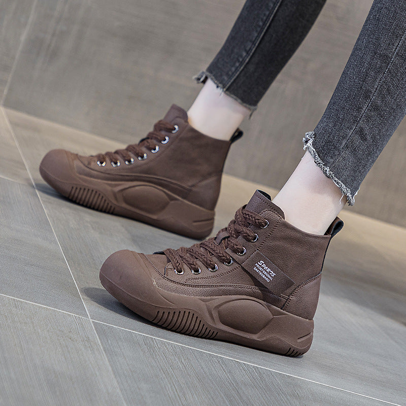 Women's Martin Autumn Platform Elevator Ankle Retro Casual Shoes