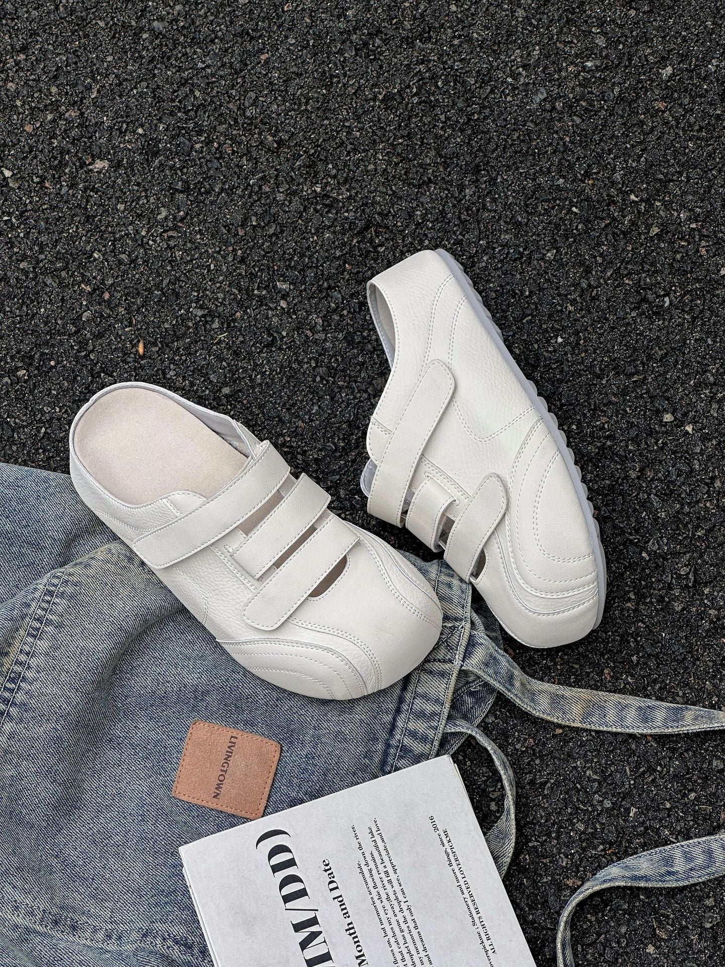 Women's Versatile Velcro Board Toe Cap Semi Thick-soles Slippers