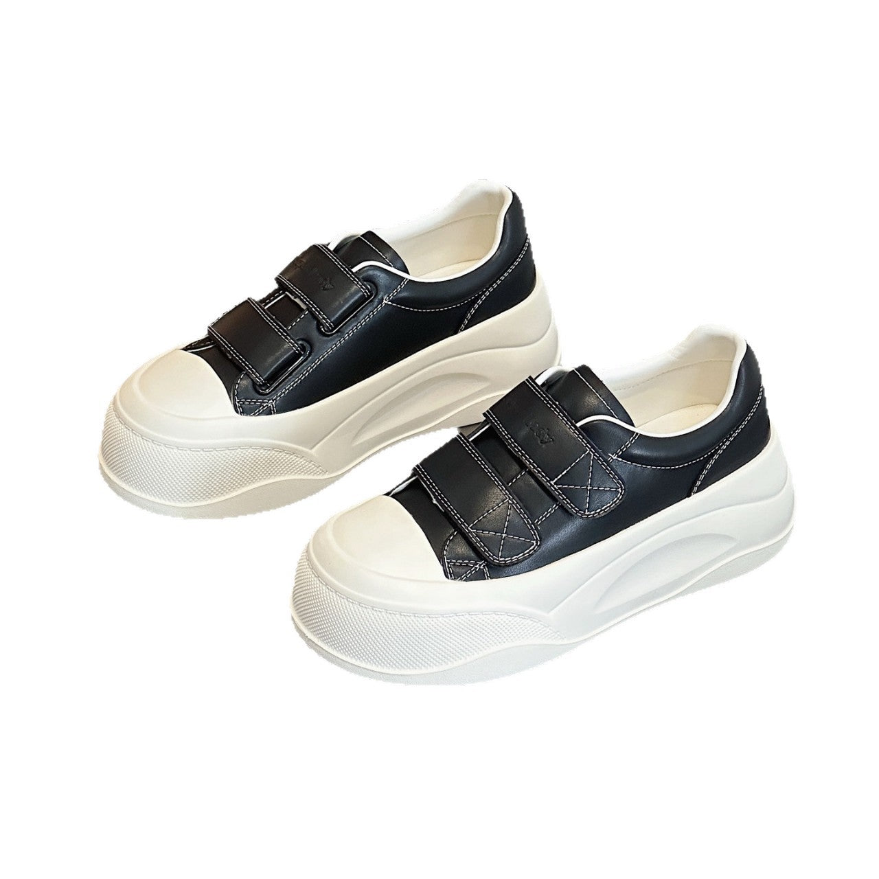 Women's Shell Toe Sports Board Velcro Platform Muffin Biscuit Women's Casual Shoes