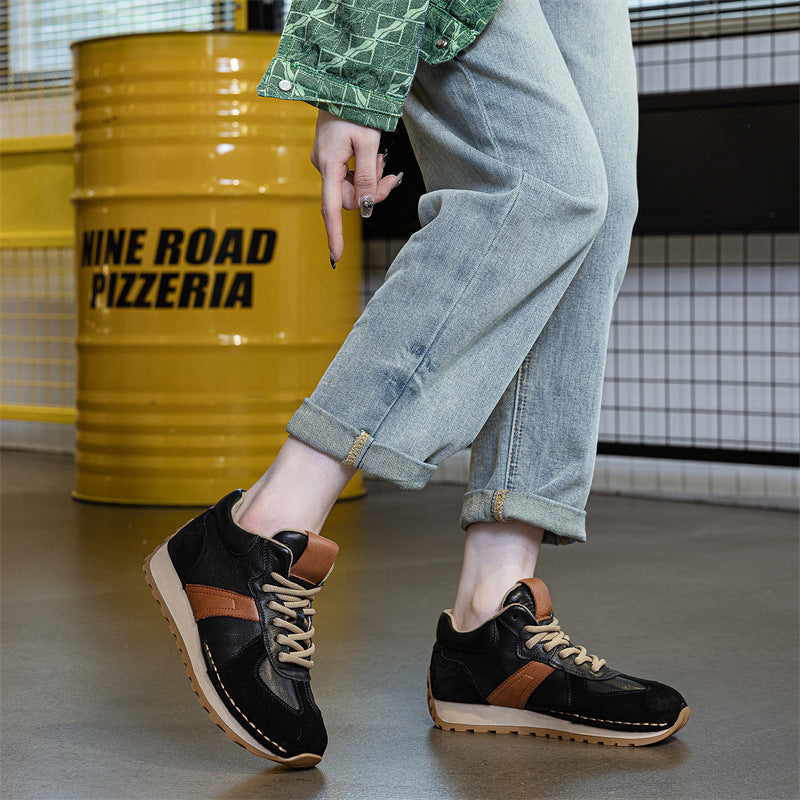 Women's Handmade Genuine Sports Autumn Cowhide German Sneakers