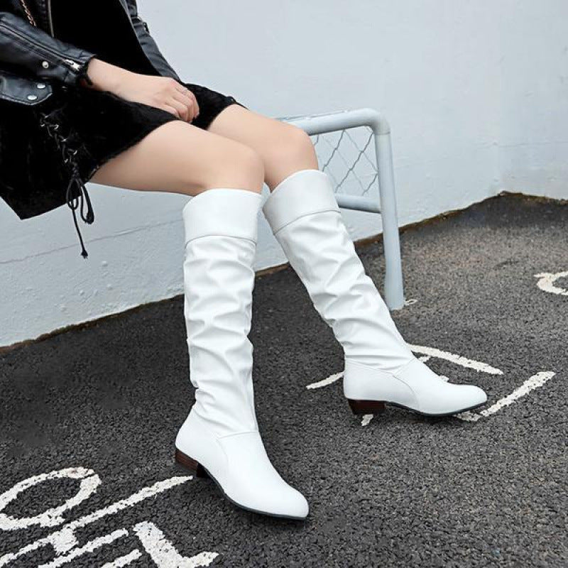 Women's Style Thin Spring Flat High Stretch Boots