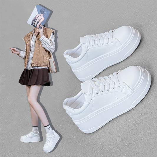 Women's Thick Bottom Heightened Easy Wear Spring Genuine Women's Casual Shoes