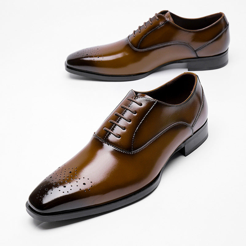 Men's Genuine Business Formal Cowhide Gentleman Pure Leather Shoes