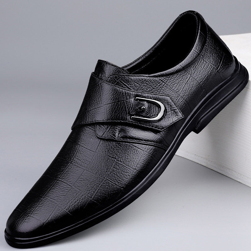 Men's Business Formal Wear Autumn Breathable British Korean Round Toe Groom Men's Casual Leather Shoes