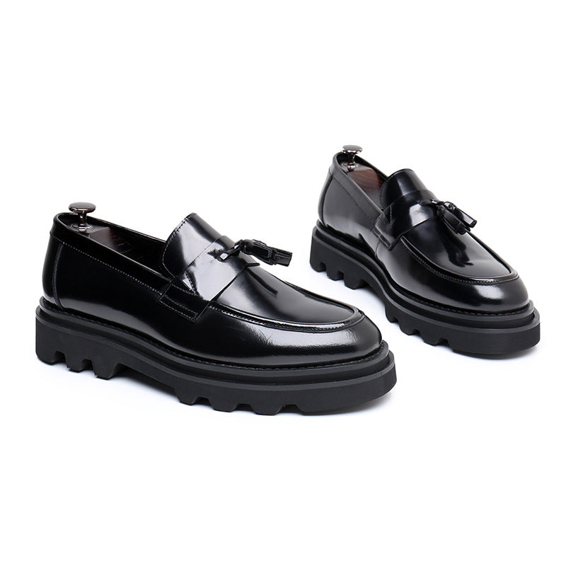 Men's Thick-soled British Genuine Business Height Increasing Leather Shoes