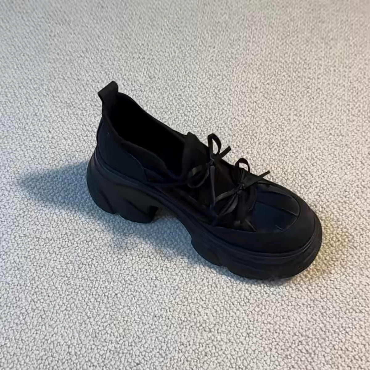 Style Small Versatile Increased Female Slip-on Leather Shoes