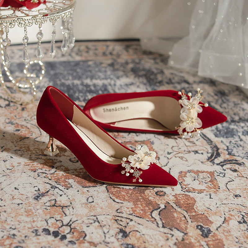 Women's Red Wedding High Stiletto Bridal Plus Women's Shoes