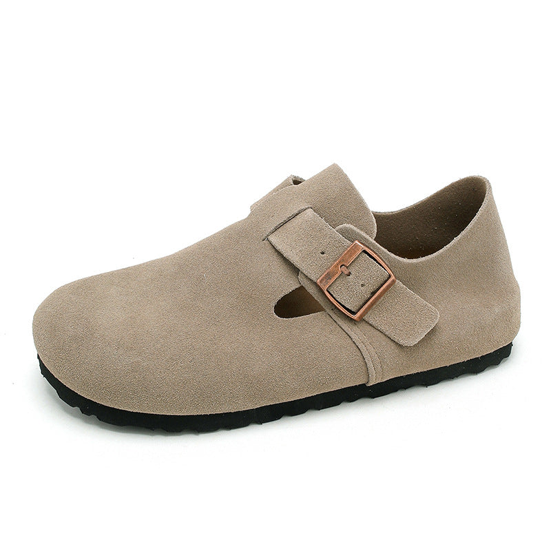 Women's & Men's All-inclusive Height Increasing Insole Cowhide Pumps Cork Sole Men's Shoes