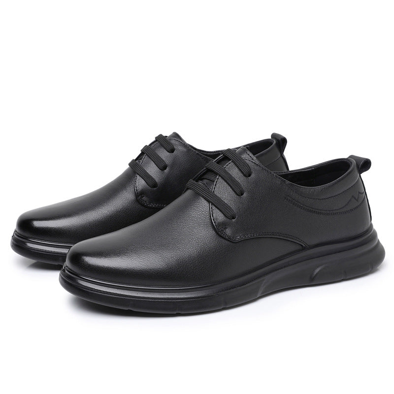 Men's Business First Layer Cowhide Fashion Black Men's Casual Leather Shoes