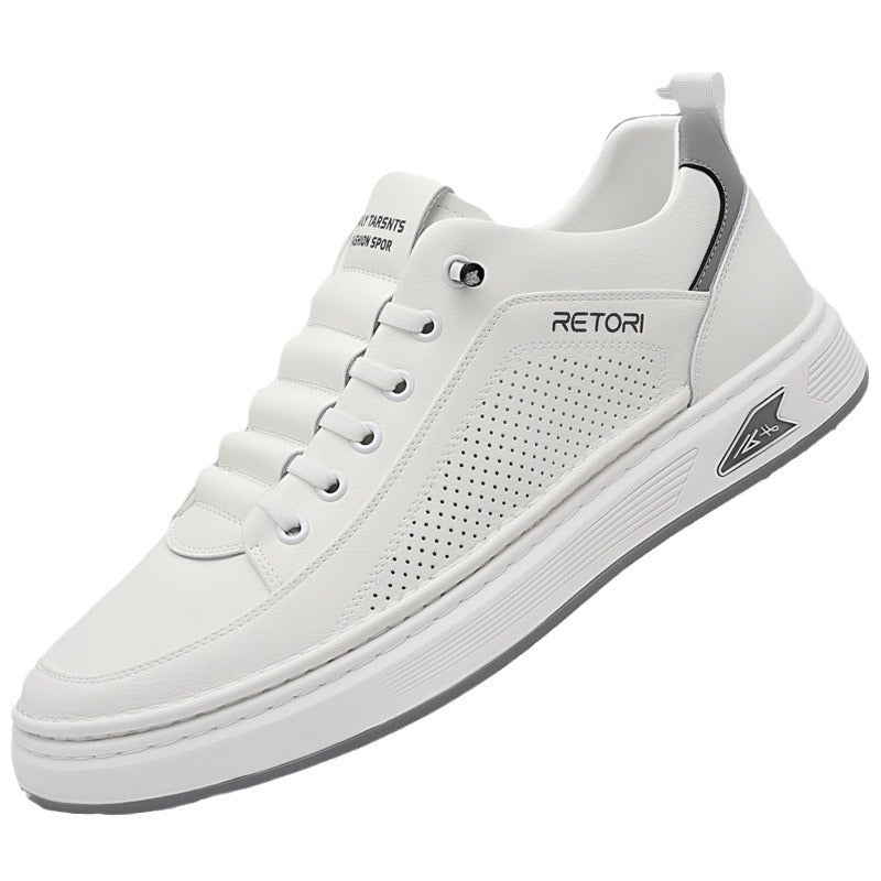 Men's Summer White Breathable Fashion Calf Versatile Sneakers