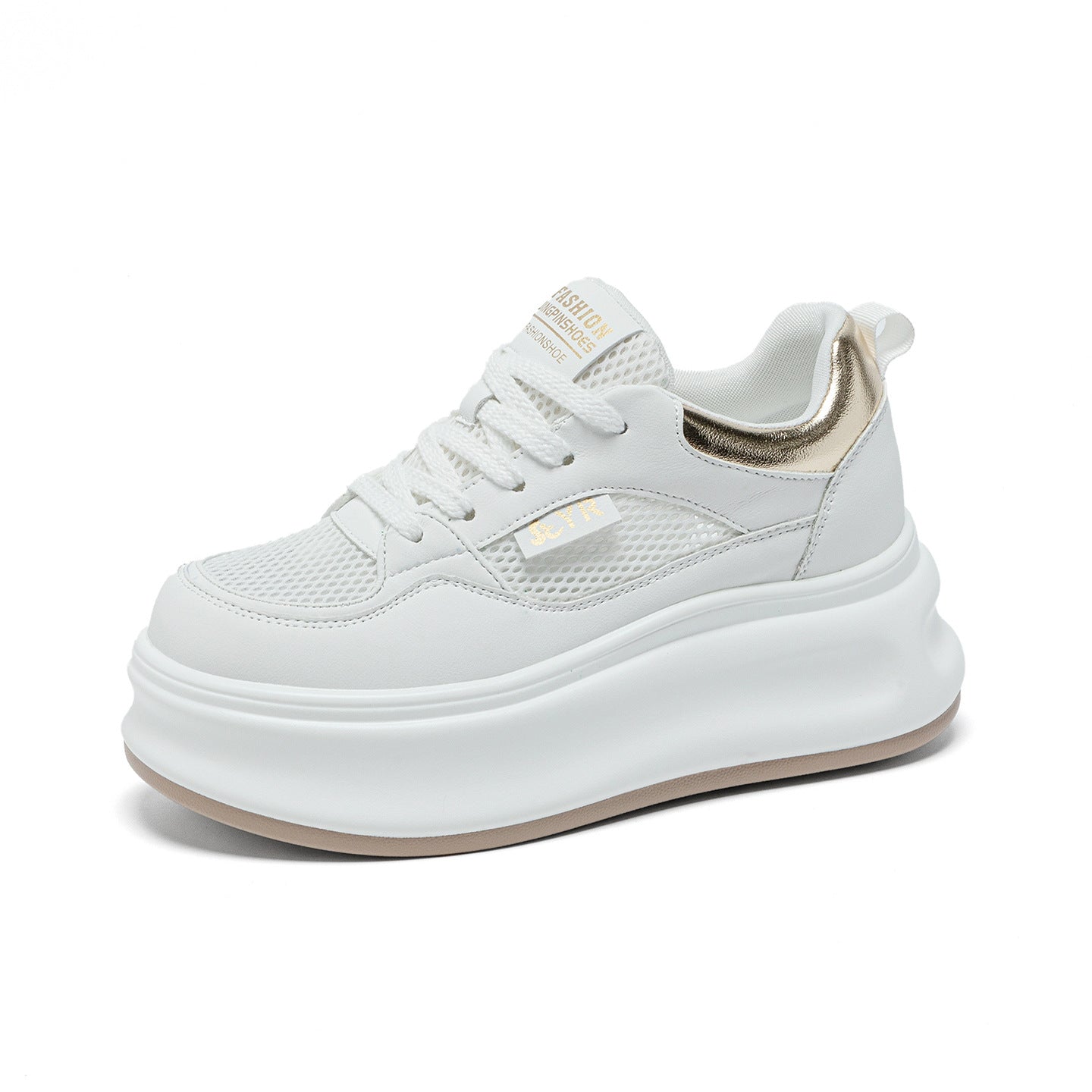 Women's White Summer Platform Height Increasing Insole Fashion Women's Shoes