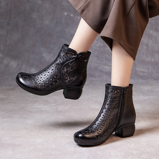 Women's Thick High Retro Ankle Breathable Hole Women's Shoes