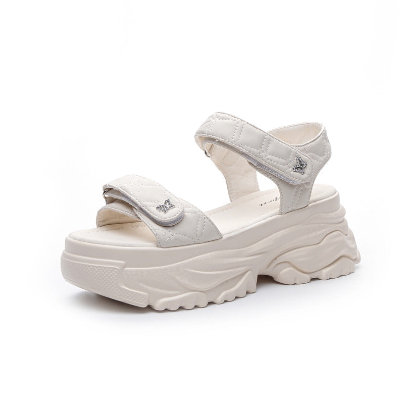 Women's Summer Platform Hollow Velcro Strap Beach Sandals