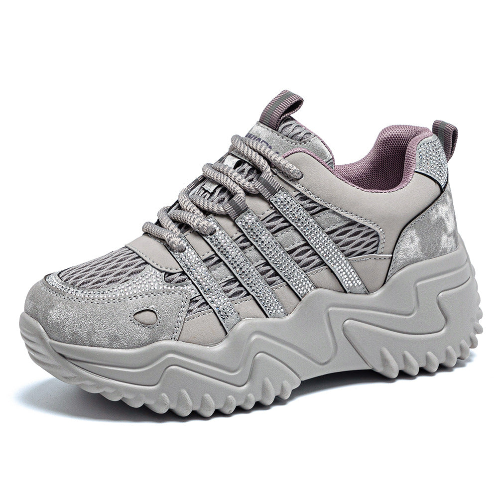 Women's Elevated Platform Daddy Diamond Lightweight Small Women's Casual Shoes