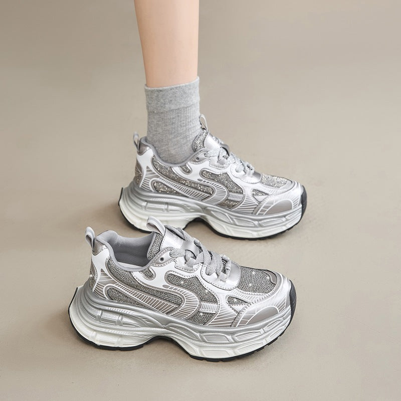 Bright Fine Diamond Daddy Trendy Fashionable Ladies Women's Casual Shoes