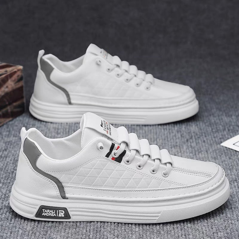 Men's Summer Breathable Fashionable White Sports Board Sneakers