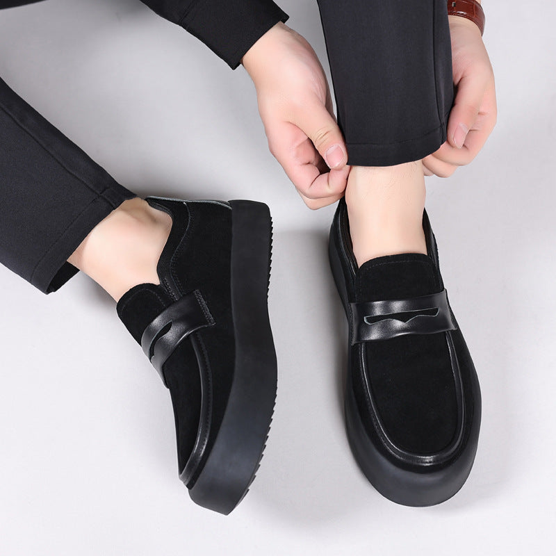 Men's Soft Bottom Suede Black Formal Wear Leather Shoes