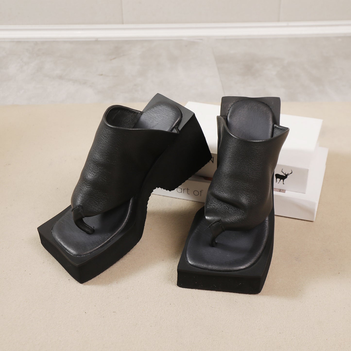 Women's Flip-flops Outer Wear Fashion Genuine Platform High Heels
