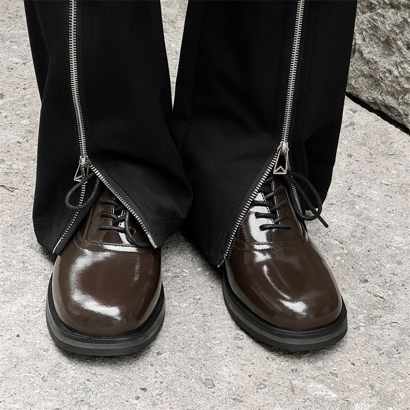 Men's Retro Commuter British Invisible Thick Bottom Heightened Trendy Leather Shoes