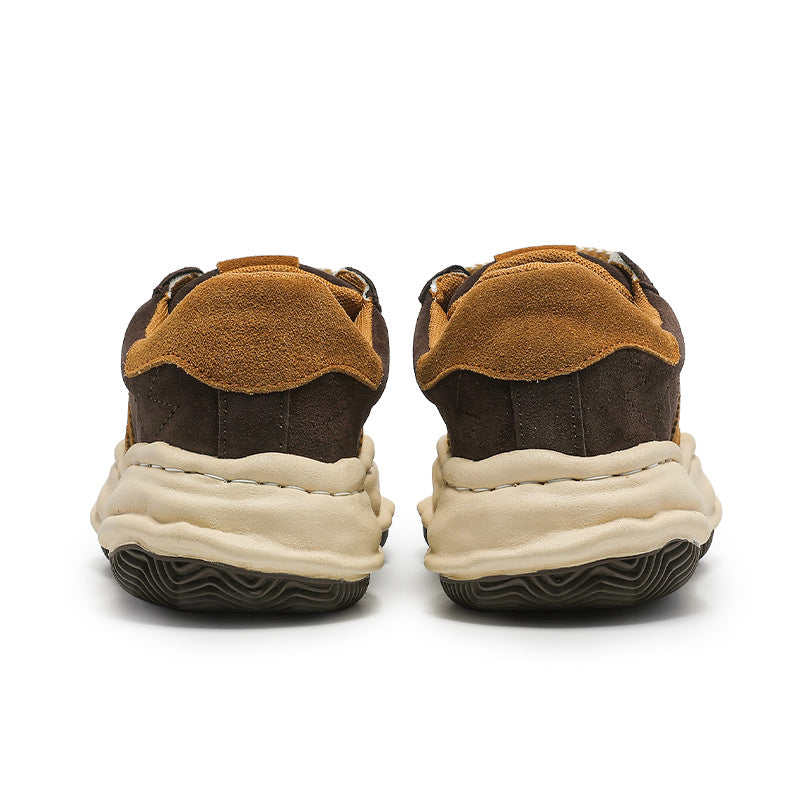 Retro Shell Toe Dissoed Niche Platform Increased Couples Men's Board Shoes