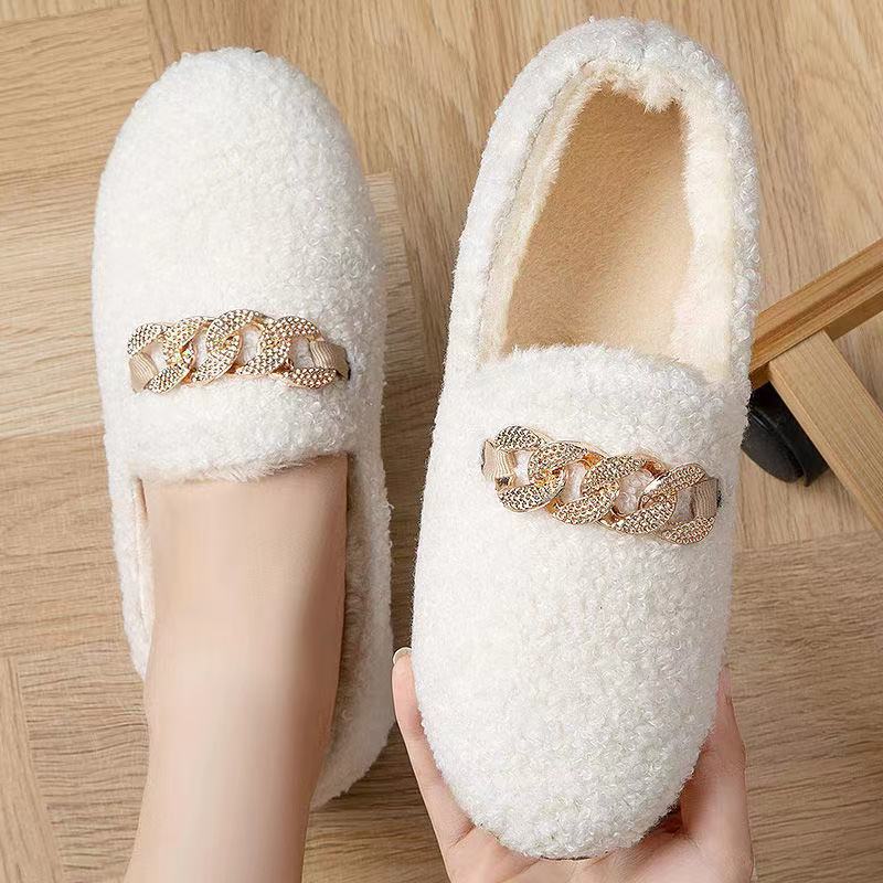 Women's Thickened Slip-on Lazy Home Warm Flat Women's Shoes