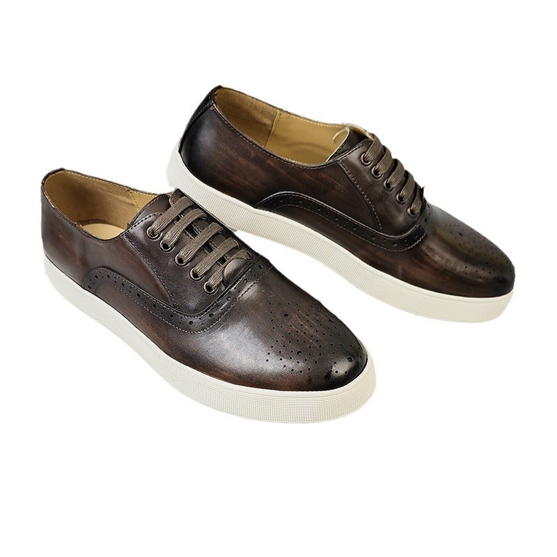 Trendy Beautiful Men's Genuine Pure Cowhide Men's Casual Leather Shoes