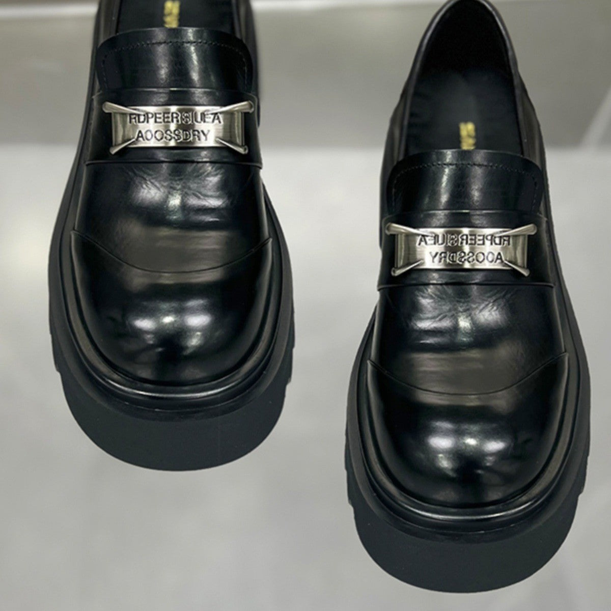 Women's Pumps Black Slip-on Platform Muffin European Loafers
