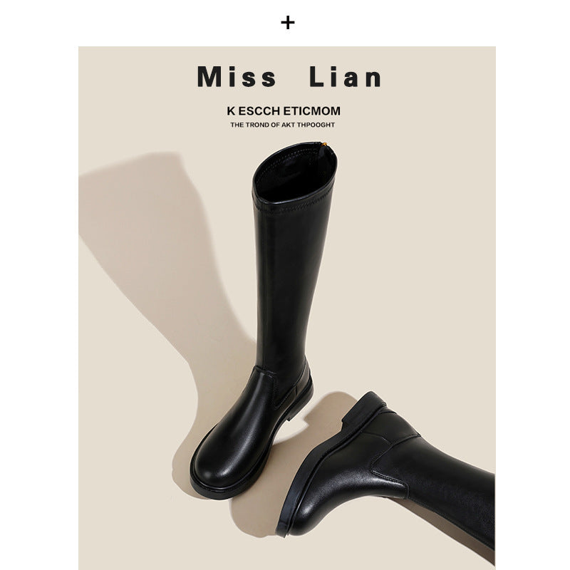 Women's Bottom Straight High Large Size Height Increasing Boots