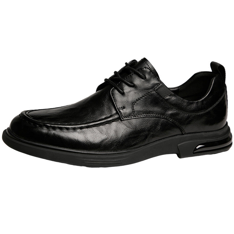 Men's Round Toe British Formal Wear Black Lace Up Leather Shoes
