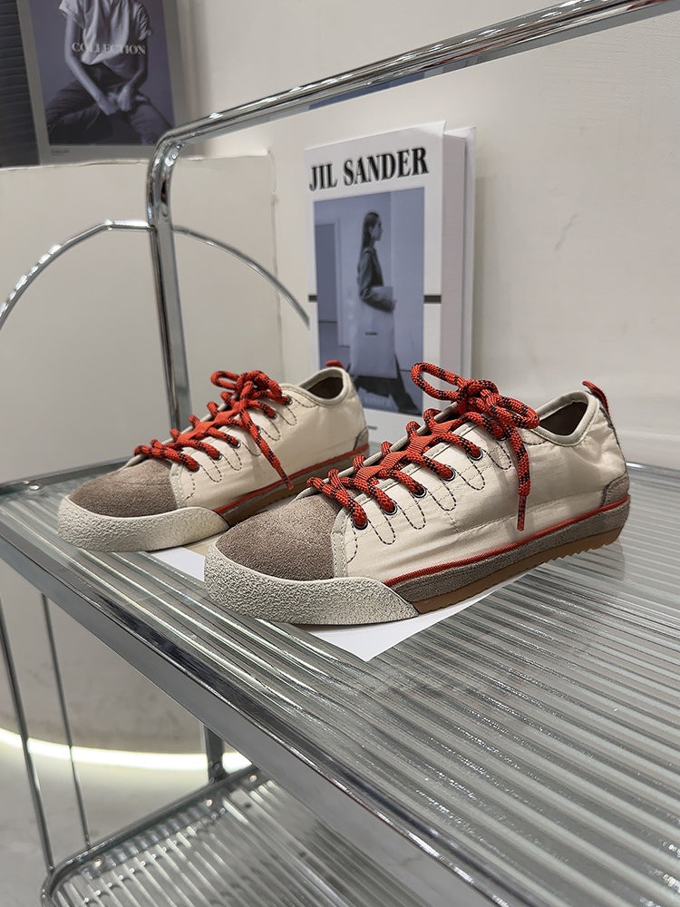 Women's Versatile Color Matching Cross Low-cut Fashion Round Toe Board Comfortable Women's Casual Shoes
