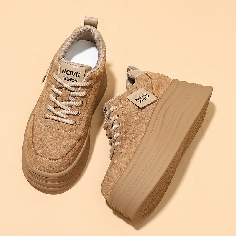 Women's Small Thick Soft Bottom Warm Suede White Men's Shoes