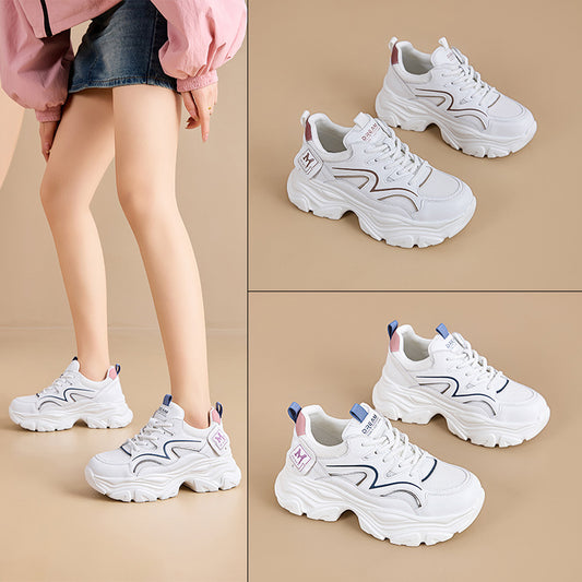 Women's Genuine Platform Dad Summer Mesh Elevator Casual Shoes