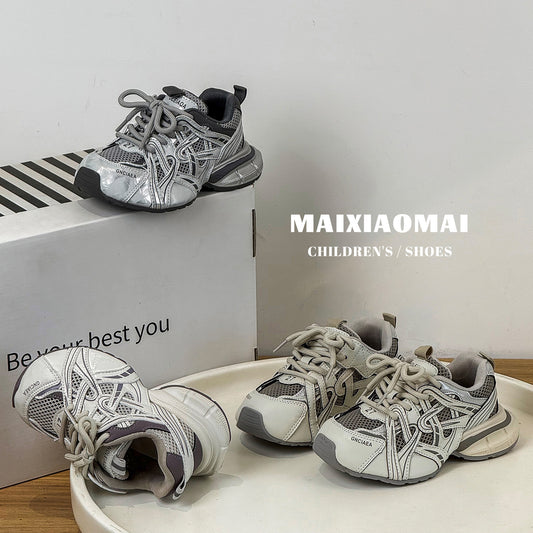 Mai Dad Stitching Single Mesh Breathable Children's Sports Shoes