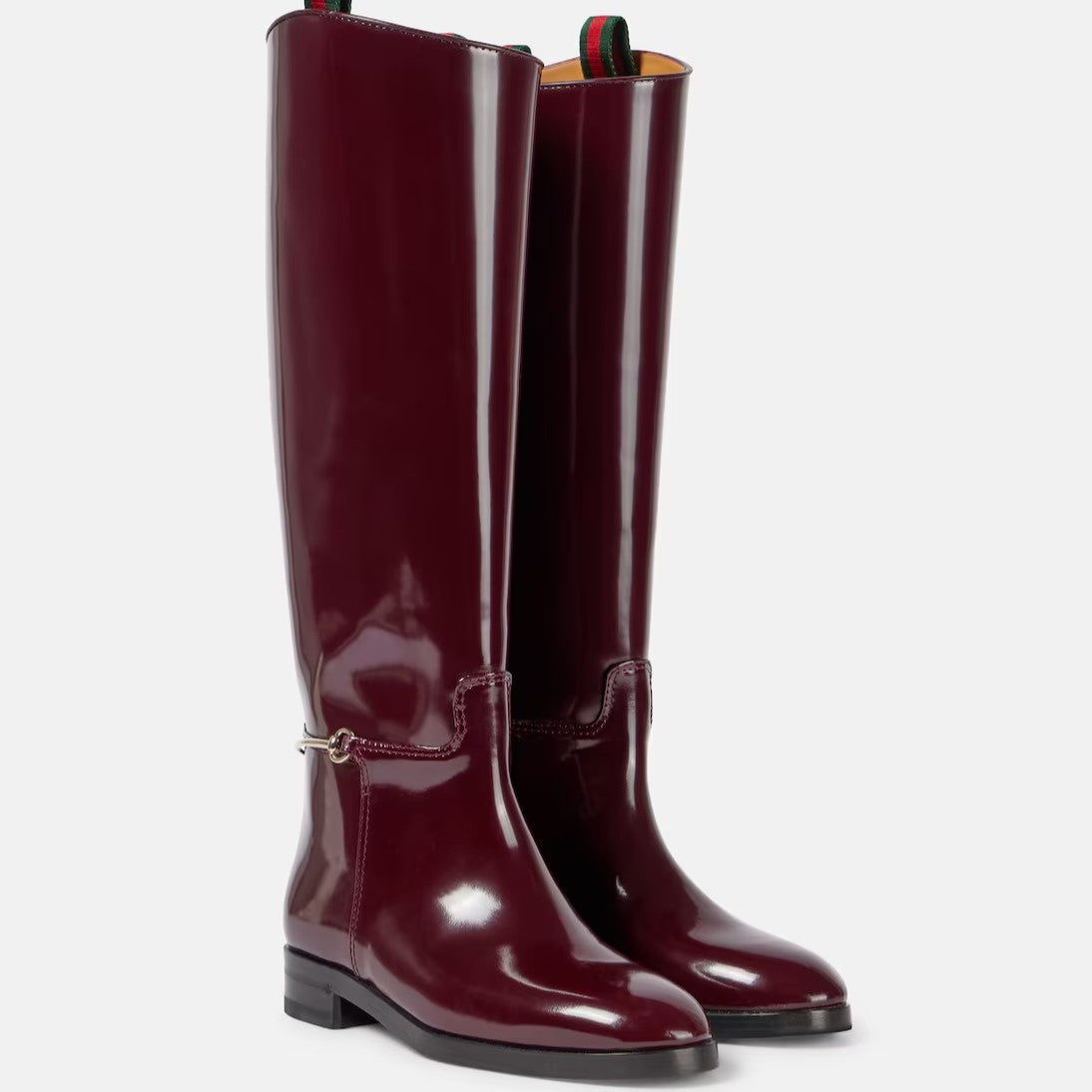 Style Large Tube Circumference Loose Straight Metal Women's Leather Boots