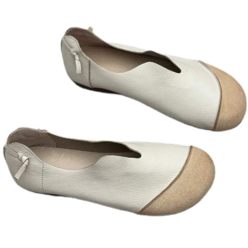 Genuine Pumps Color Matching Round Head Simple Casual Shoes