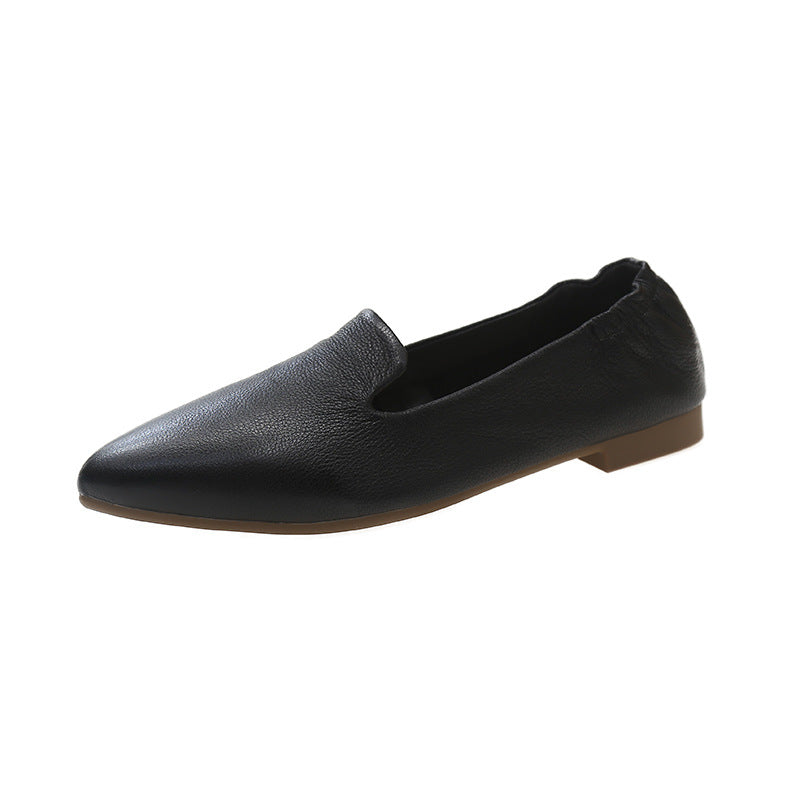 Women's First Layer Cowhide Flat Small Single-layer Summer Women's Casual Shoes