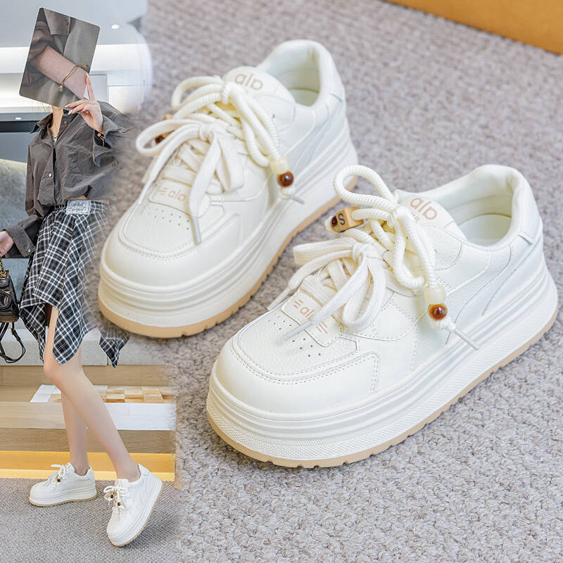 Women's Large Size One Platform White Skate Men's Shoes